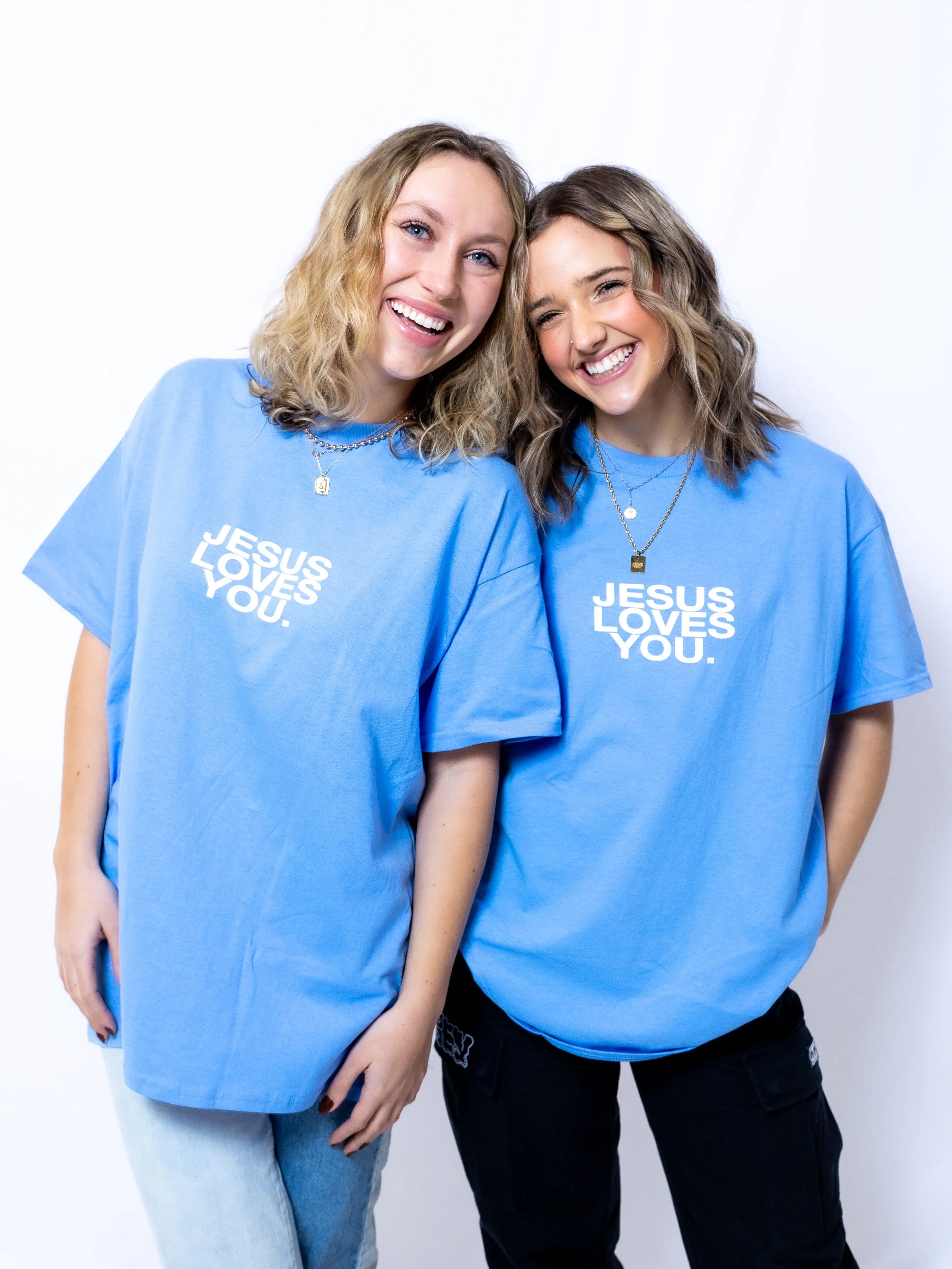 University Blue Logo Tee Jesus Loves You